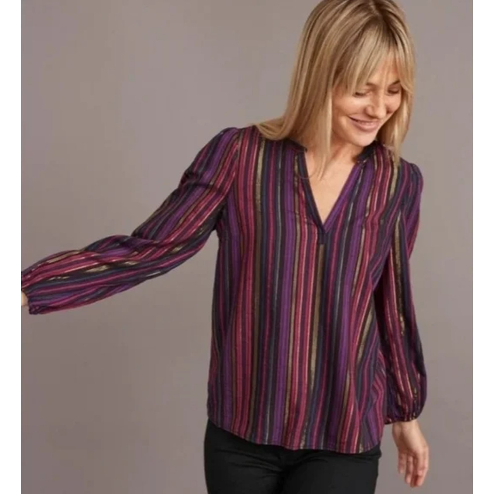 Marine Layer Jamie Banded Collar Top